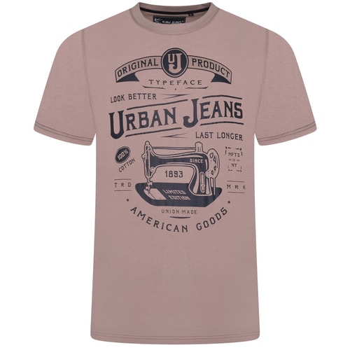 KAM Urban Jeans Print T-Shirt Mauve